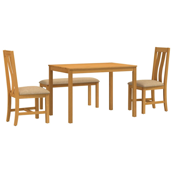 Set de dining 4 buc. Bej Lemn de stejar masiv WALTI