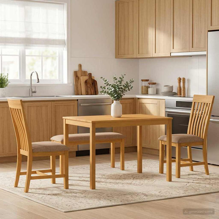 Set de dining 4 buc. Gri Lemn de stejar masiv WALTI