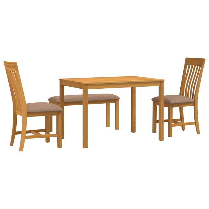 Set de dining 4 buc. Gri Lemn de stejar masiv WALTI