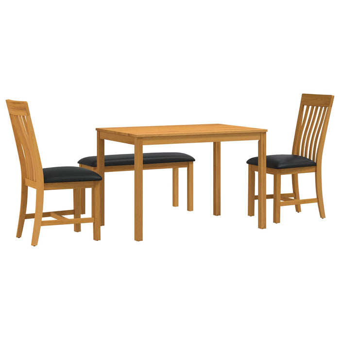 Set de dining 4 buc. Negru Lemn de stejar masiv WALTI