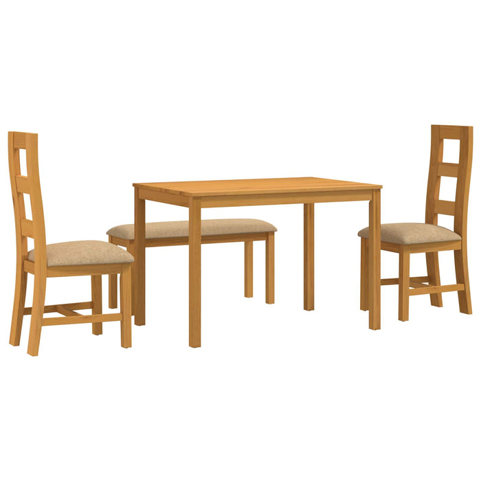 Set de dining 4 buc. Bej Lemn de stejar masiv WALTI