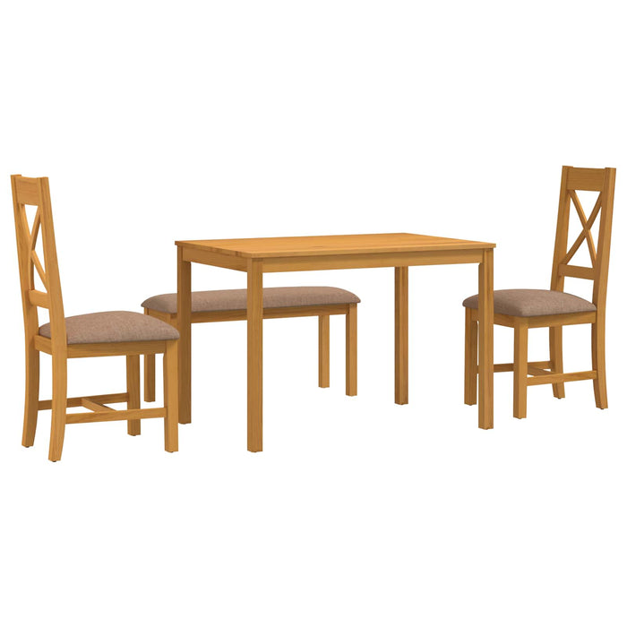 Set de dining 4 buc. Gri Lemn de stejar masiv WALTI