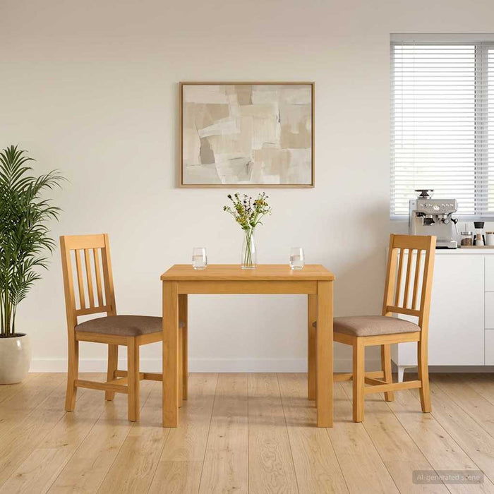 Set de dining 3 buc. Gri Lemn de stejar masiv WALTI