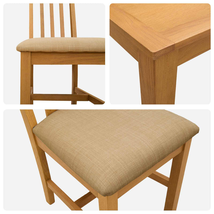 Set de dining 3 buc. Bej Lemn de stejar masiv WALTI