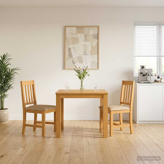 Set de dining 3 buc. Bej Lemn de stejar masiv WALTI