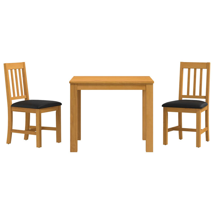 Set de dining 3 buc. Negru Lemn de stejar masiv WALTI
