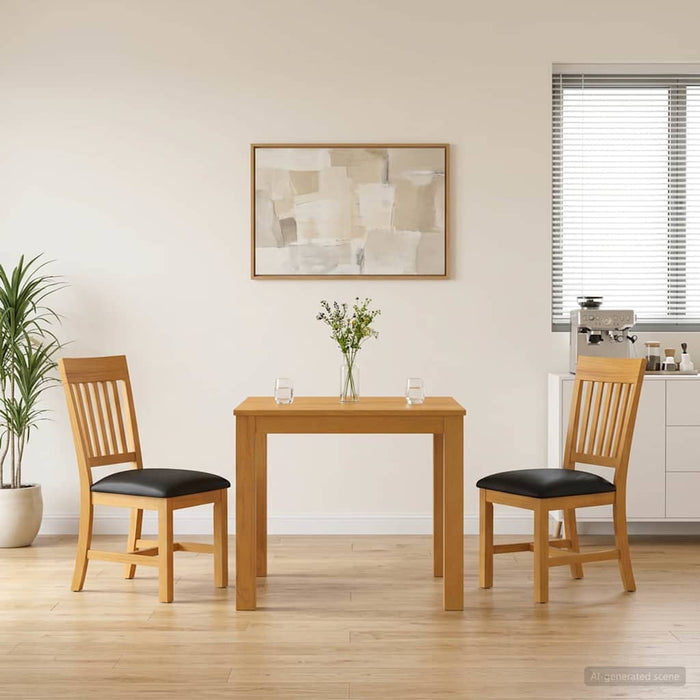 Set de dining 3 buc. Negru Lemn de stejar masiv WALTI