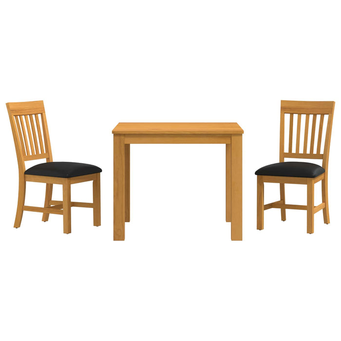 Set de dining 3 buc. Negru Lemn de stejar masiv WALTI
