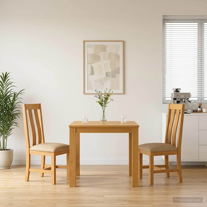 Set de dining 3 buc. Bej Lemn de stejar masiv WALTI