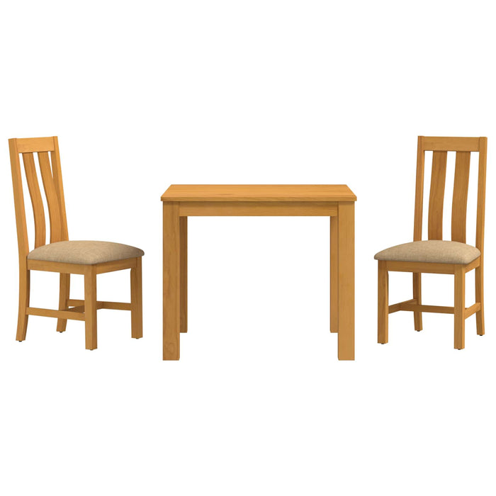 Set de dining 3 buc. Bej Lemn de stejar masiv WALTI