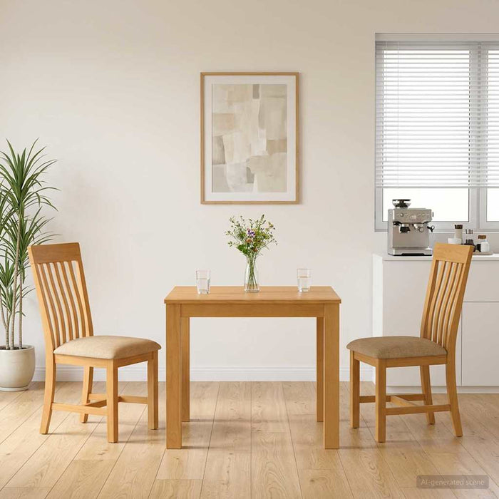 Set de dining 3 buc. Bej Lemn de stejar masiv WALTI