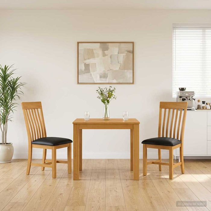 Set de dining 3 buc. Negru Lemn de stejar masiv WALTI