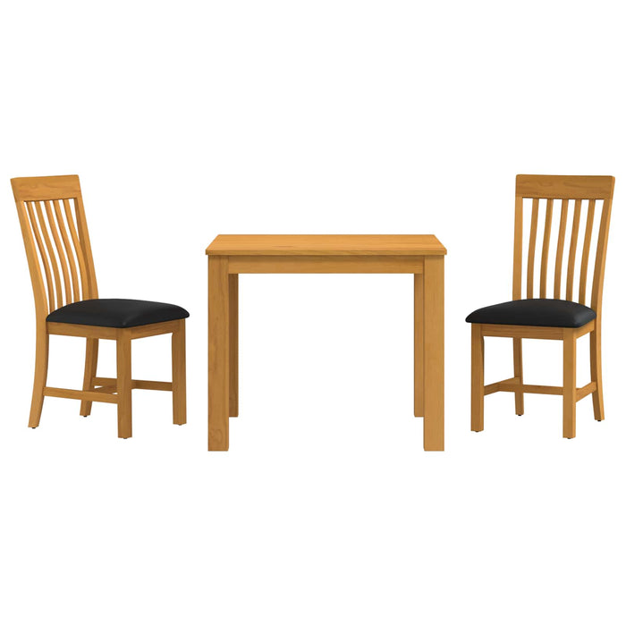 Set de dining 3 buc. Negru Lemn de stejar masiv WALTI