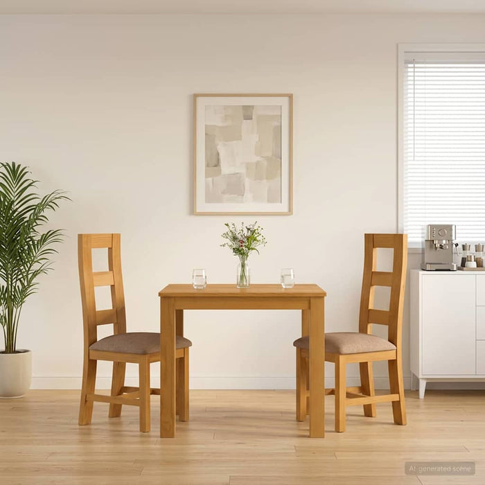 Set de dining 3 buc. Gri Lemn de stejar masiv WALTI