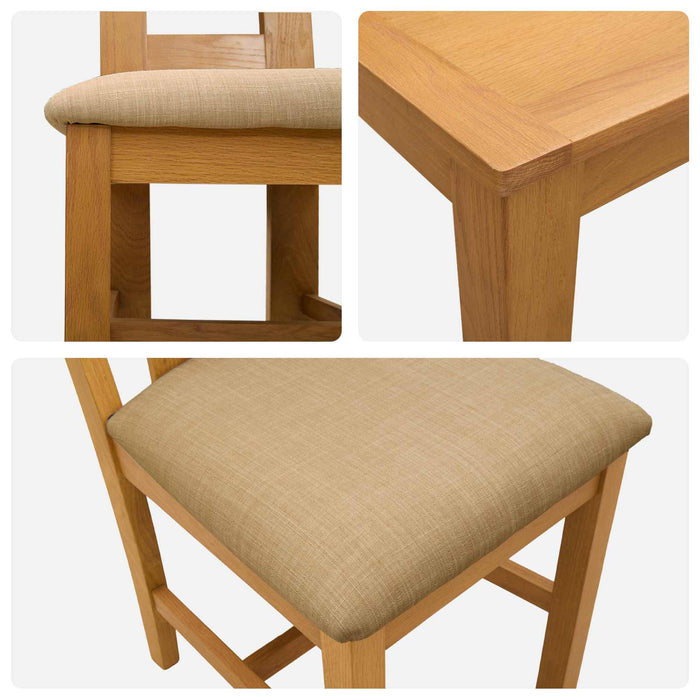 Set de dining 3 buc. Bej Lemn de stejar masiv WALTI