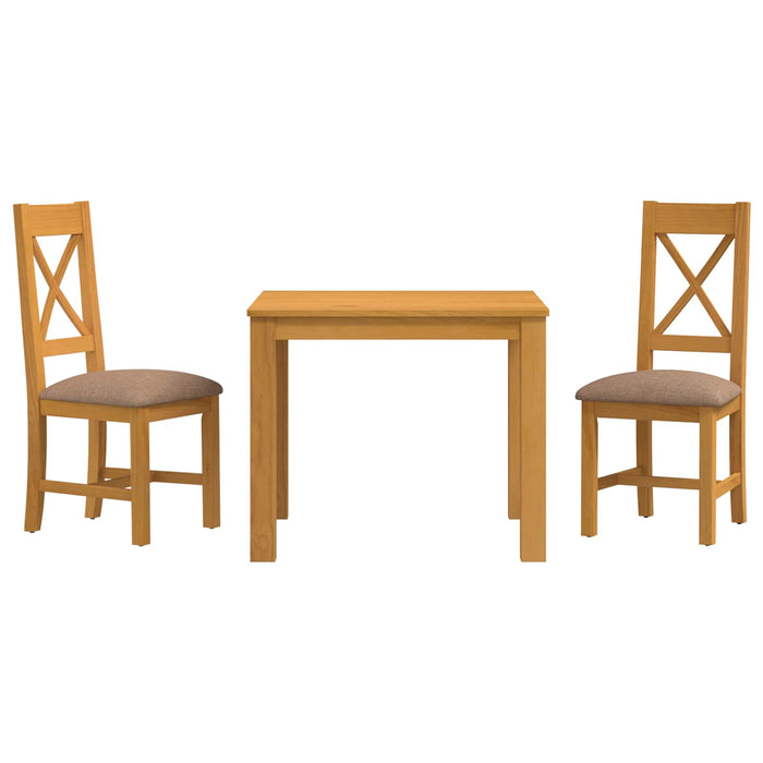 Set de dining 3 buc. Gri Lemn de stejar masiv WALTI