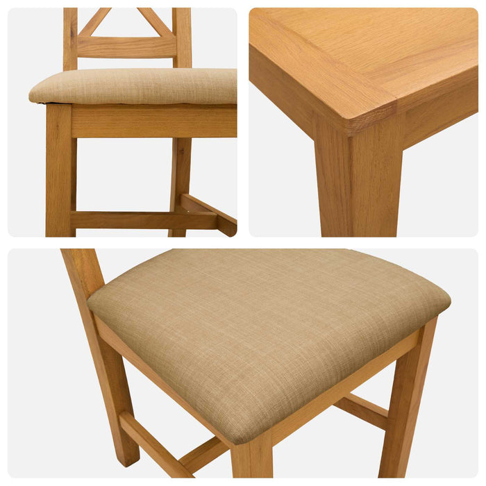 Set de dining 3 buc. Bej Lemn de stejar masiv WALTI