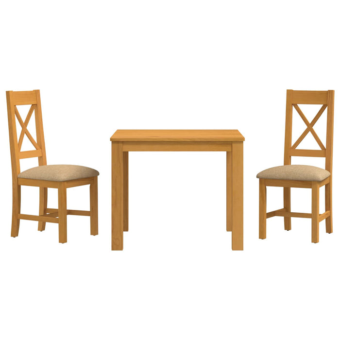 Set de dining 3 buc. Bej Lemn de stejar masiv WALTI