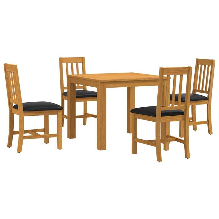 Set de dining 5 buc. Negru Lemn de stejar masiv WALTI
