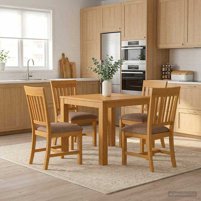 Set de dining 5 buc. Gri Lemn de stejar masiv WALTI