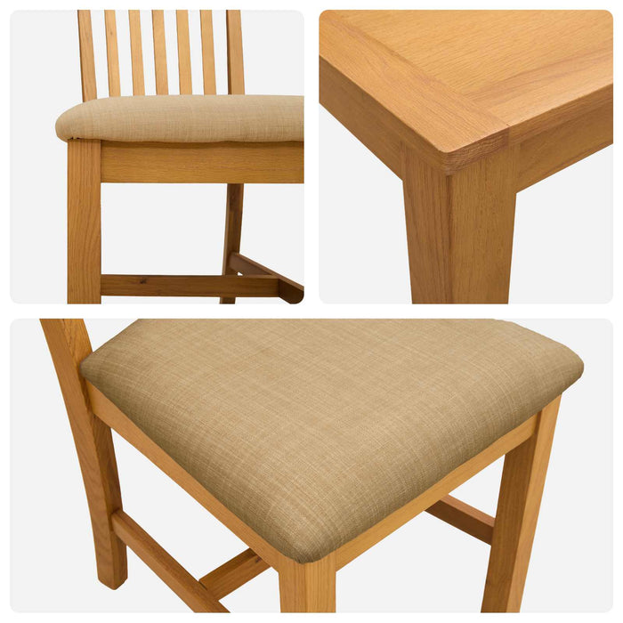 Set de dining 5 buc. Bej Lemn de stejar masiv WALTI