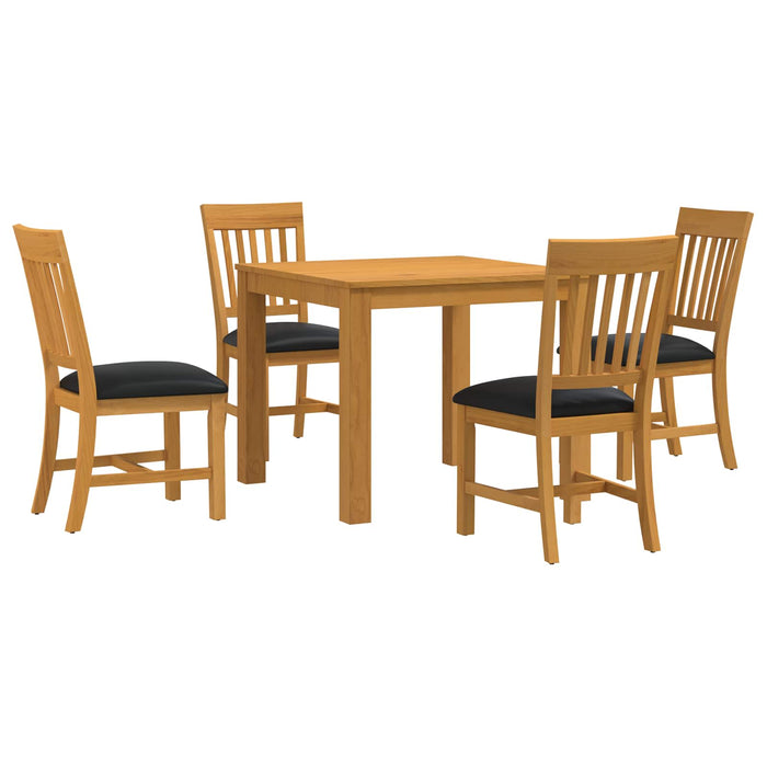 Set de dining 5 buc. Negru Lemn de stejar masiv WALTI