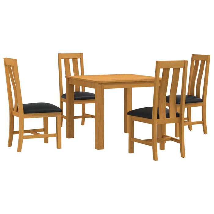 Set de dining 5 buc. Negru Lemn de stejar masiv WALTI
