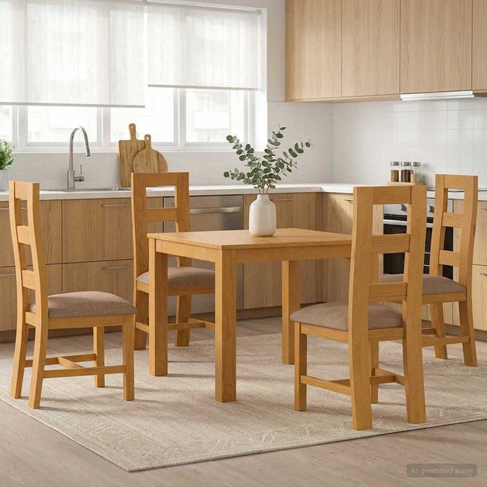 Set de dining 5 buc. Gri Lemn de stejar masiv WALTI