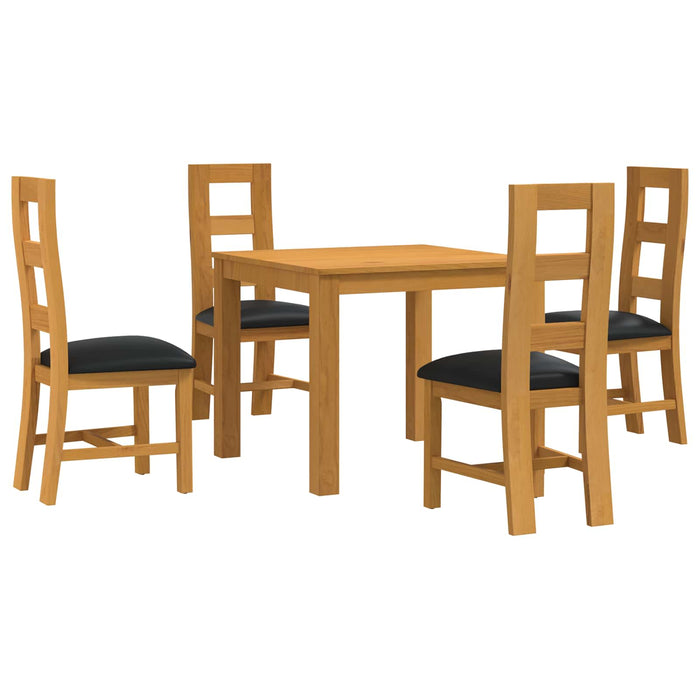Set de dining 5 buc. Negru Lemn de stejar masiv WALTI