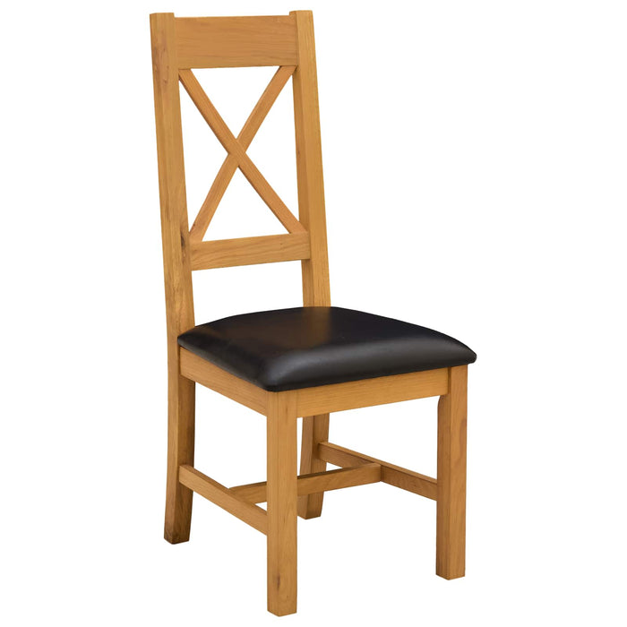 Set de dining 5 buc. Negru Lemn de stejar masiv WALTI