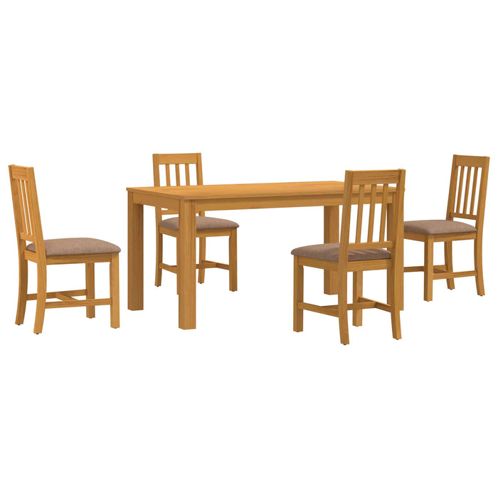 Set de dining 5 buc. Gri Lemn de stejar masiv WALTI