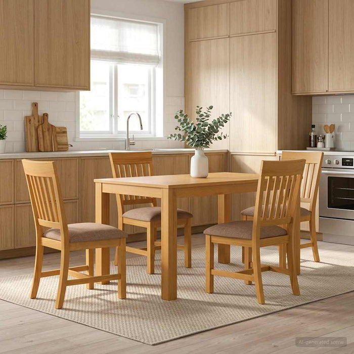 Set de dining 5 buc. Gri Lemn de stejar masiv WALTI