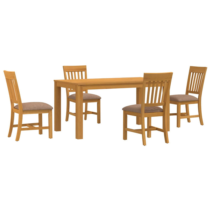 Set de dining 5 buc. Gri Lemn de stejar masiv WALTI