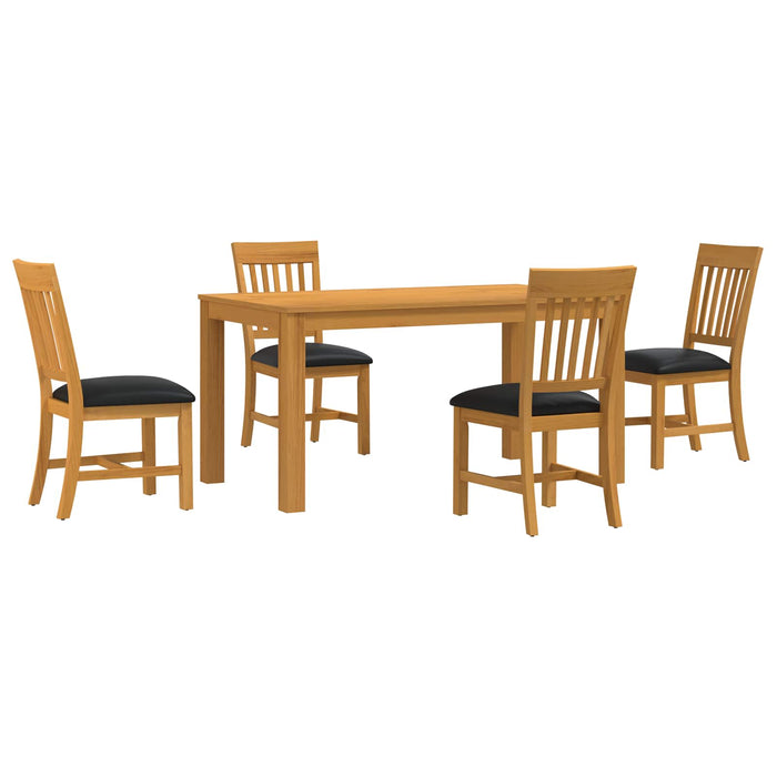 Set de dining 5 buc. Negru Lemn de stejar masiv WALTI