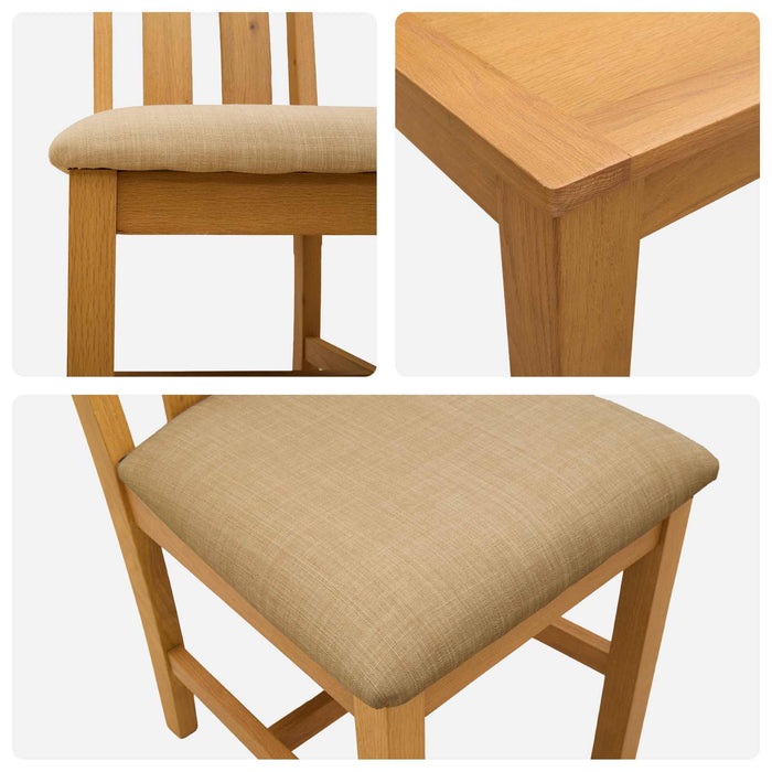 Set de dining 5 buc. Bej Lemn de stejar masiv WALTI