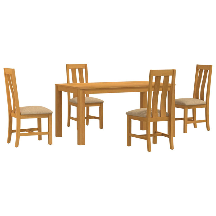 Set de dining 5 buc. Bej Lemn de stejar masiv WALTI