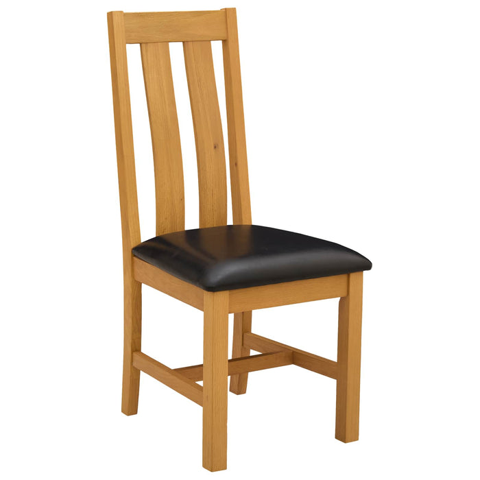 Set de dining 5 buc. Negru Lemn de stejar masiv WALTI