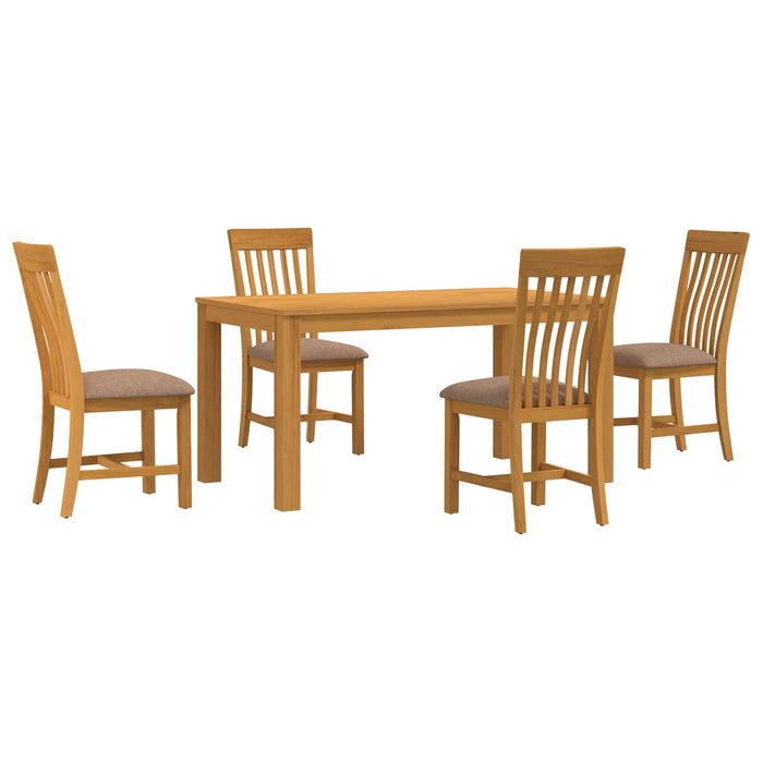 Set de dining 5 buc. Gri Lemn de stejar masiv WALTI