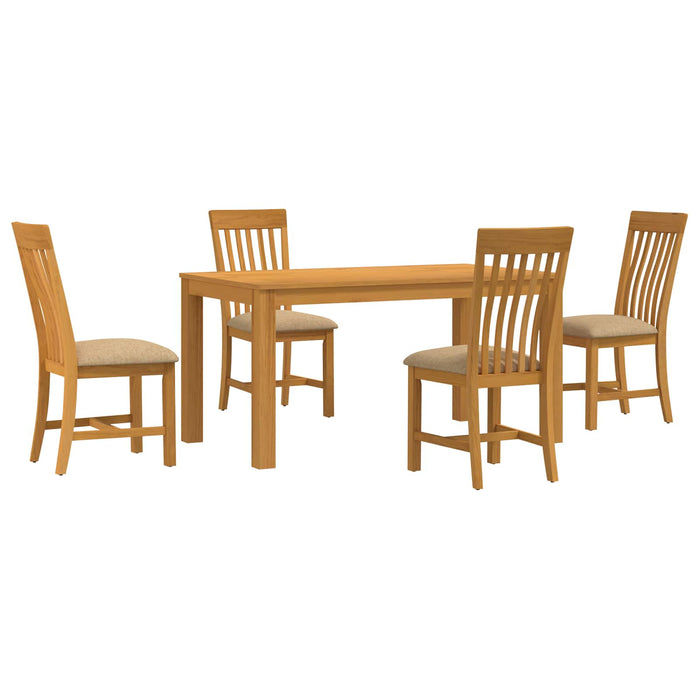 Set de dining 5 buc. Bej Lemn de stejar masiv WALTI