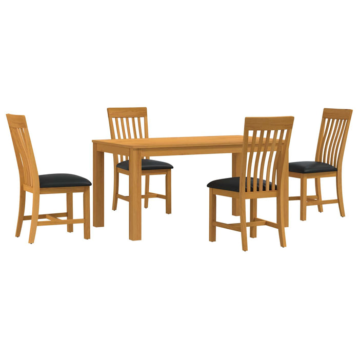 Set de dining 5 buc. Negru Lemn de stejar masiv WALTI