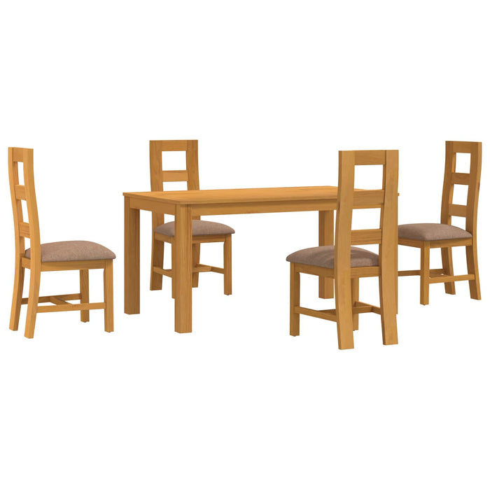 Set de dining 5 buc. Gri Lemn de stejar masiv WALTI