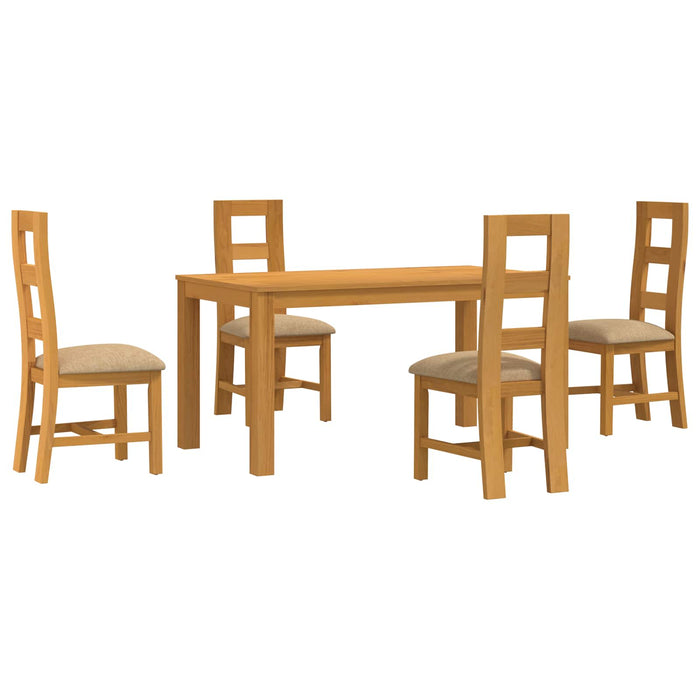 Set de dining 5 buc. Bej Lemn de stejar masiv WALTI