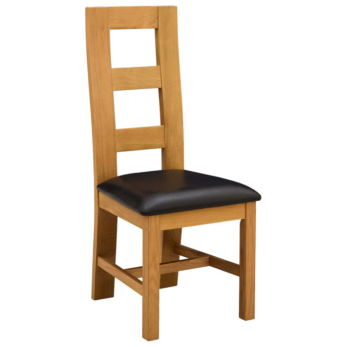 Set de dining 5 buc. Negru Lemn de stejar masiv WALTI