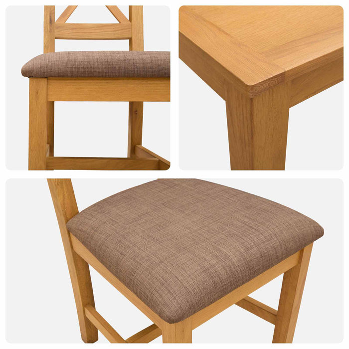 Set de dining 5 buc. Gri Lemn de stejar masiv WALTI