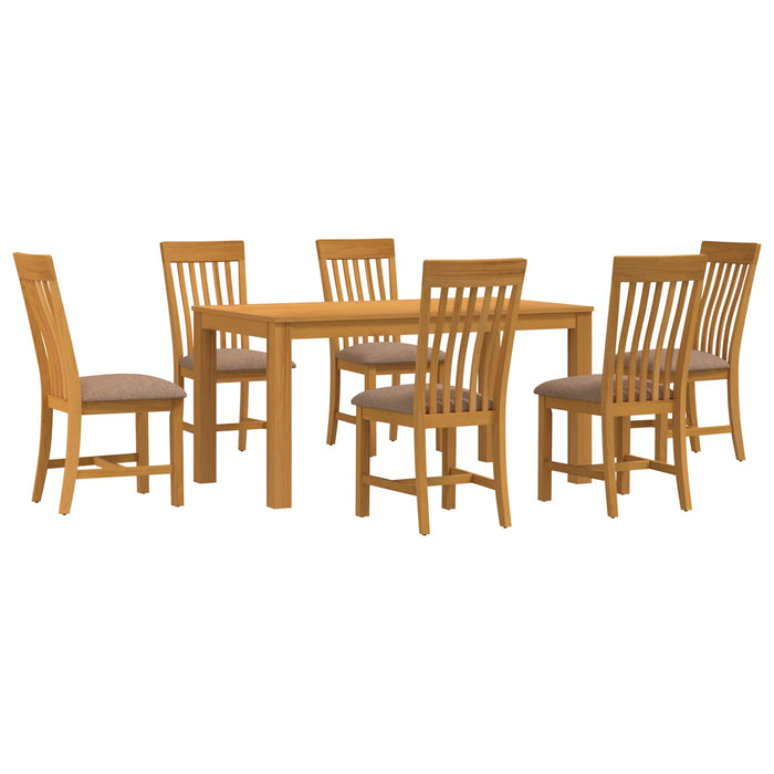 Set de dining 7 buc. Gri Lemn de stejar masiv WALTI