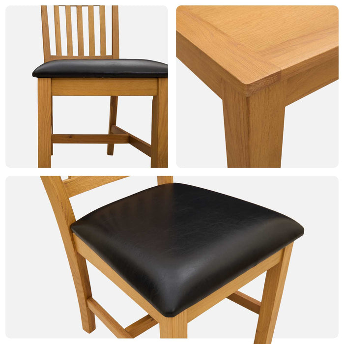 Set de dining 7 buc. Negru Lemn de stejar masiv WALTI