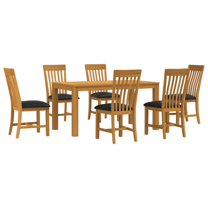 Set de dining 7 buc. Negru Lemn de stejar masiv WALTI