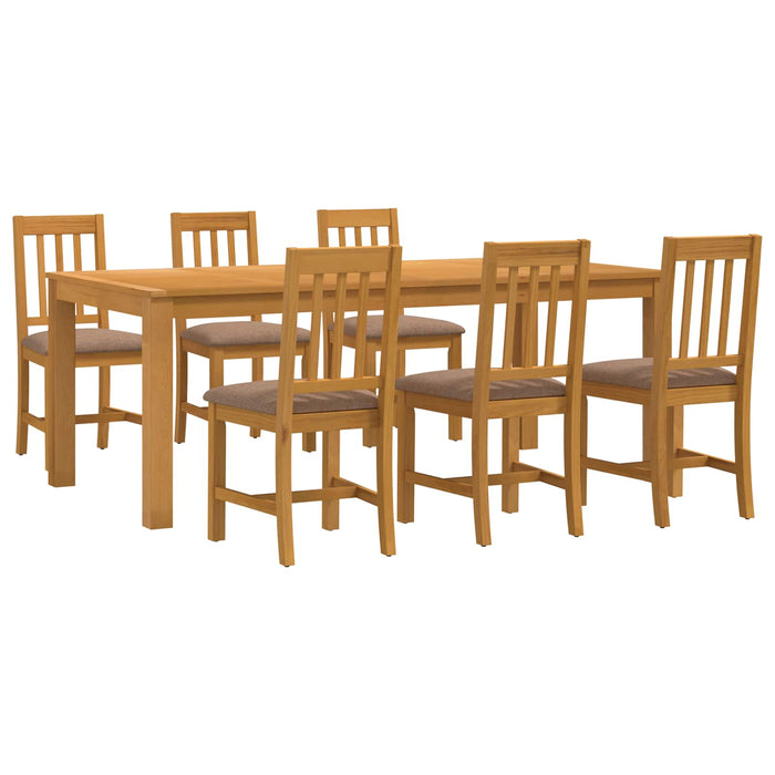 Set de dining 7 buc. Gri Lemn de stejar masiv WALTI