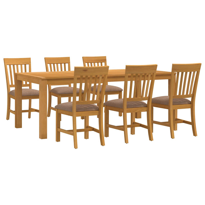 Set de dining 7 buc. Gri Lemn de stejar masiv WALTI