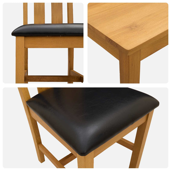 Set de dining 7 buc. Negru Lemn de stejar masiv WALTI